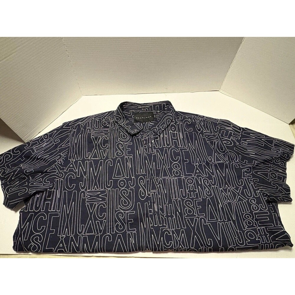 Sean John Men’s All Over Print Button Up Shirt Size 4XL